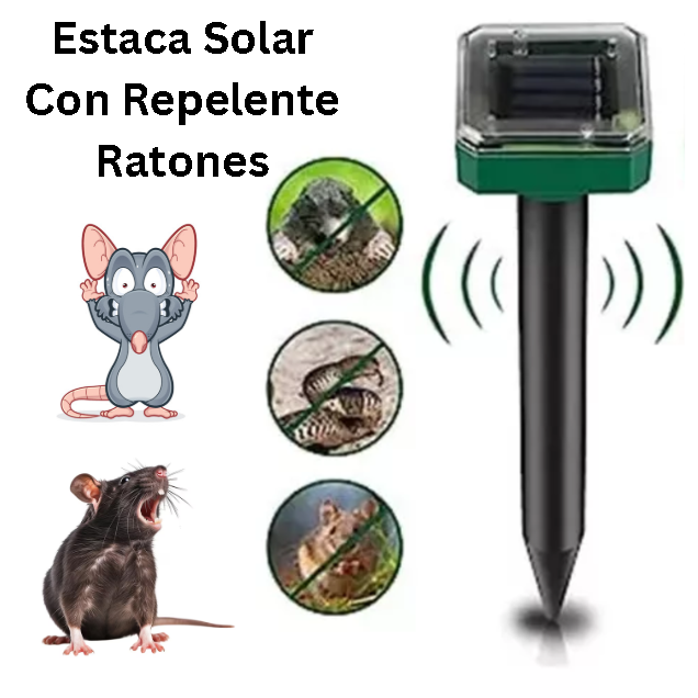 Estaca Solar Con Repelente Ratas Ratones